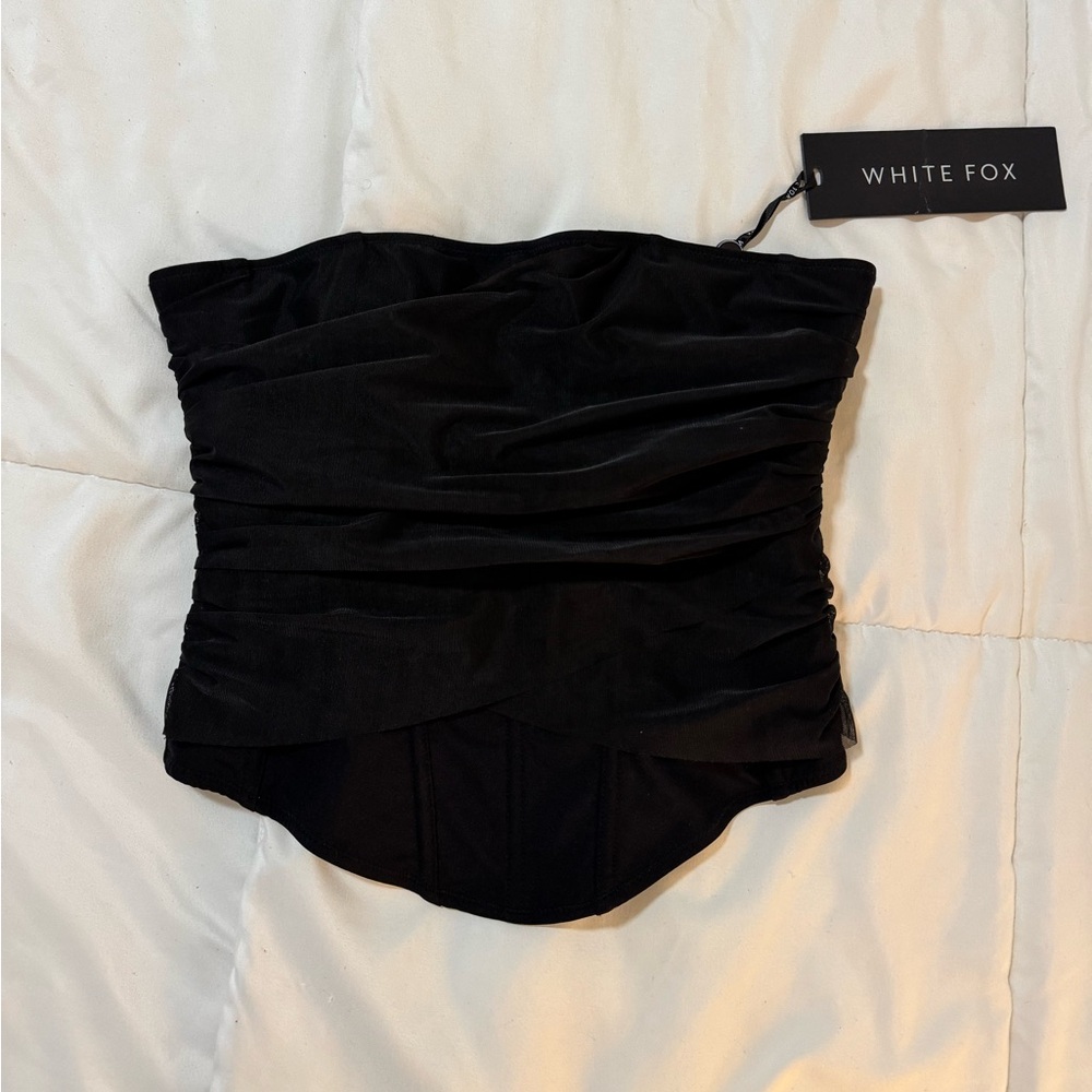 White Fox black corset
